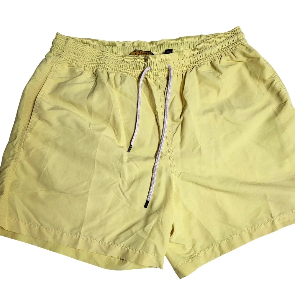Polo Ralph Lauren Mens XL‎ Yellow Swim Trunks Mesh Lined Drawstring Pockets